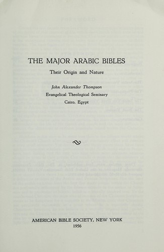 Cover for The major Arabic Bibles