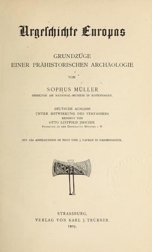 Cover for Urgeschichte Europas