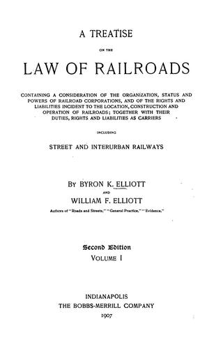 Cover for A treatise on the law of railroads