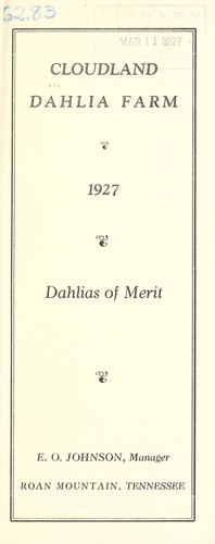 Cover for Dahlias of merit