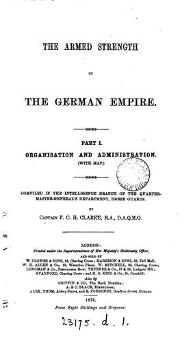 Cover for The armed strength of the German empire, compiled by F.C.H. Clarke