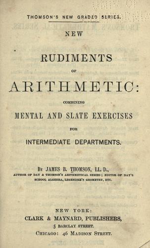 Cover for New rudiments of arithmetic