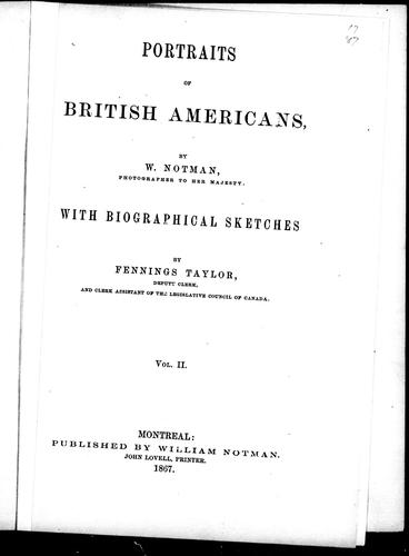 Cover for Portraits of British Americans