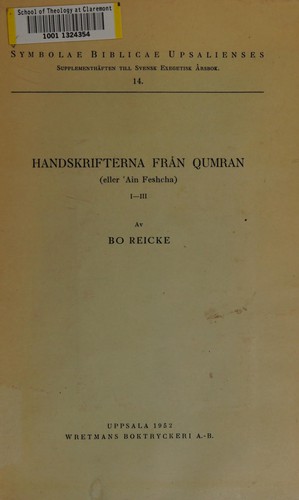 Cover for Henderkrifterna frèn Qumran (eller 'Ain Fescheha)