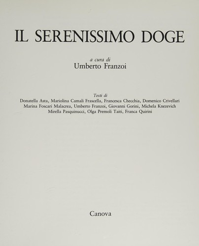Cover for Il Serenissimo doge