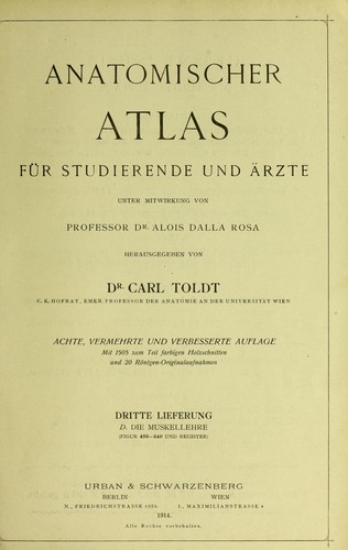 Cover for Anatomischer Atlas