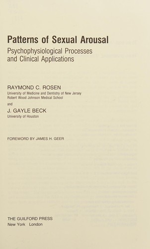 Cover for Patterns of sexual arousal