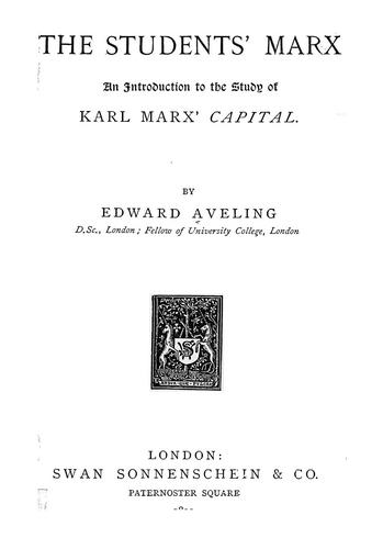 Cover for The students' Marx