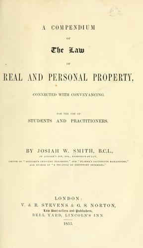 Cover for A compendium of the law of real and personal property