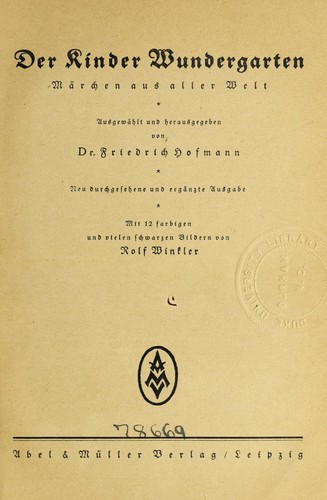 Cover for Der Kinder Wundergarten M©Þrchen aus aller Welt