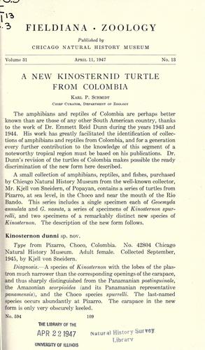 Cover for A new kinosternid turtle from Colombia.