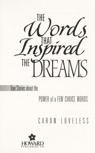 Cover for The words that inspired the dreams