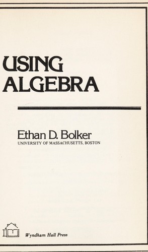 Cover for Using algebra