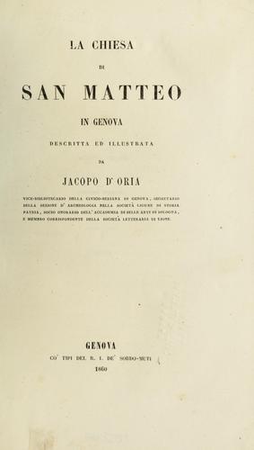 Cover for La chiesa di San Matteo in Genova