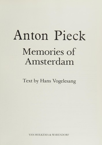 Cover for Anton Pieck Memories of Amsterdam