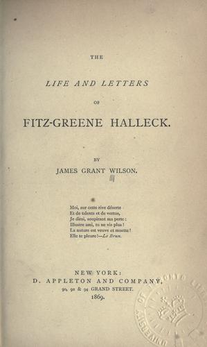 Cover for The life and letters of Fitz-Greene Halleck.