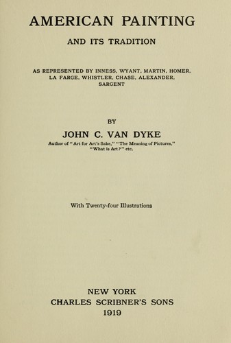 Cover for American Painting and Its Tradition