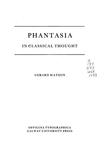 Cover for Phantasia in classical thought