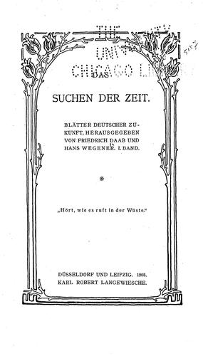 Cover for Das Suchen der Zeit