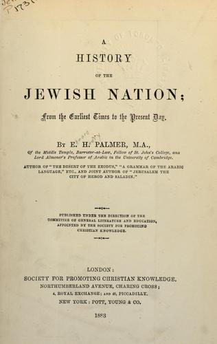 Cover for A history of the Jewish nation