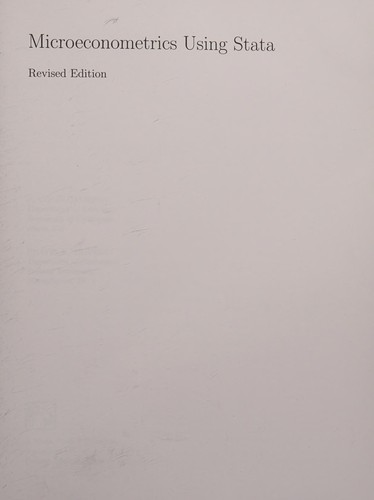 Cover for Microeconometrics using Stata