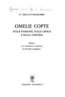 Cover for Omelie copte sulla Passione, sulla Croce e sulla Vergine