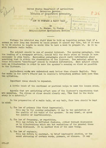 Cover for How to prepare a radio talk