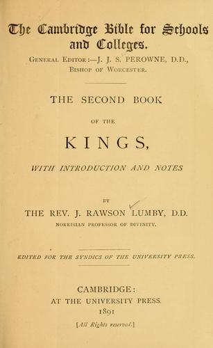 Cover for The second book of the Kings
