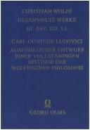 Cover for Ausführlicher Entwurf einer vollständigen Historie der Wolffischen Philosophie