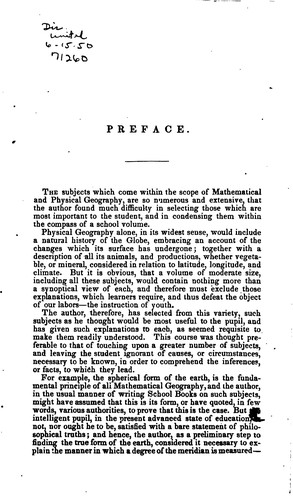 Cover for A Treatise on Mathematical and Physical Geography