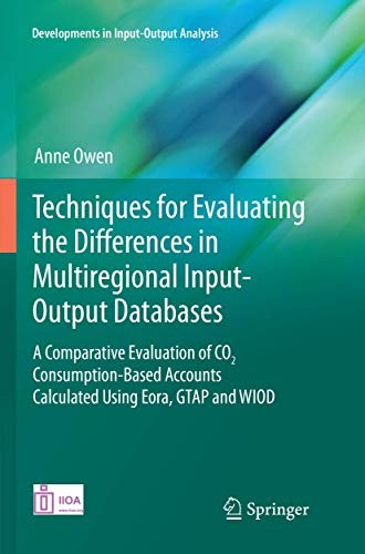 Cover for Techniques for Evaluating the Differences in Multiregional Input-Output Databases