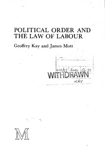 Cover for Political Order and the Law of Labour