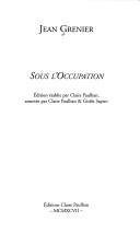 Cover for Sous l'Occupation