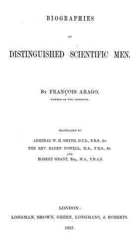 Cover for Biographies of distinguished scientific men.