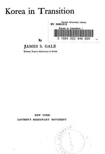 Cover for Korea in transition