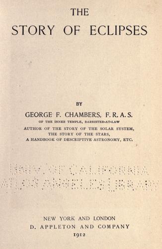 Cover for The story of eclipses