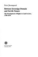 Cover for Between sovereign domain and servile tenure