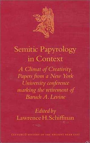 Cover for Semitic Papyrology in Context: A Climate of Creativity. 