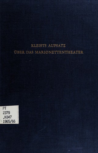 Cover for Kleists Aufsatz über das Marionettentheater.