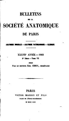 Cover for Bulletins de la Société anatomique de Paris
