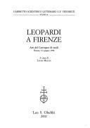 Cover for Leopardi a Firenze