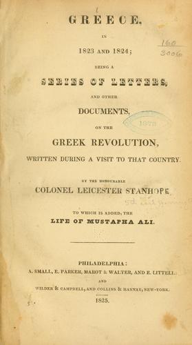 Cover for Greece, in 1823 and 1824