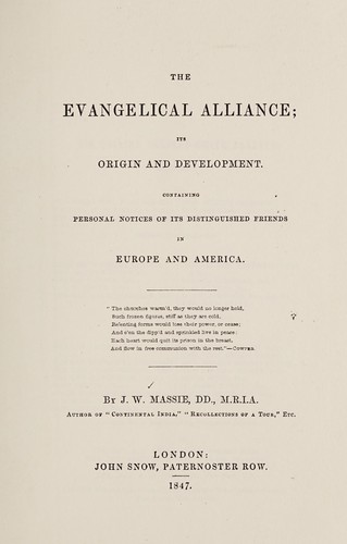 Cover for The Evangelical Alliance