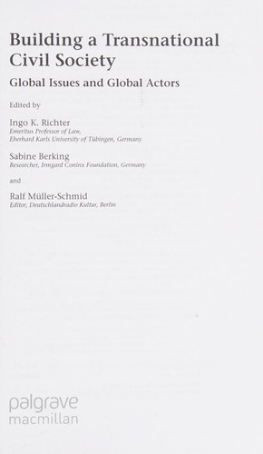Cover for Building a transnational civil society