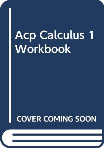 Cover for ACP CALCULUS 1 WORKBOOK