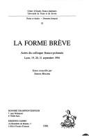 Cover for La forme breve