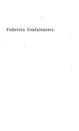 Cover for Federico Confalonieri: su documenti inediti di archivj pubblici e privati