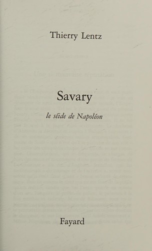 Cover for Savary