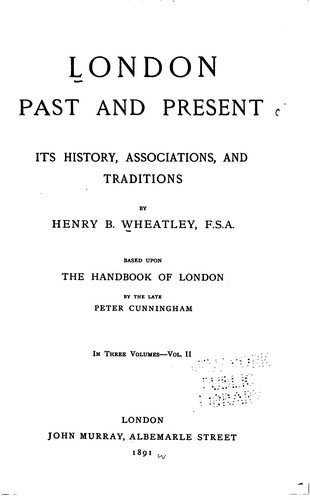 Cover for London, past and present