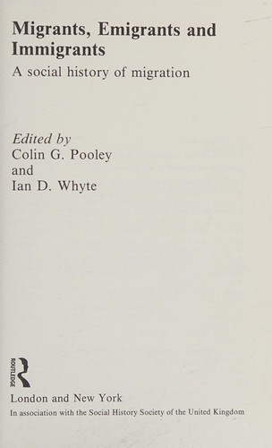 Cover for Migrants, emigrants, and immigrants